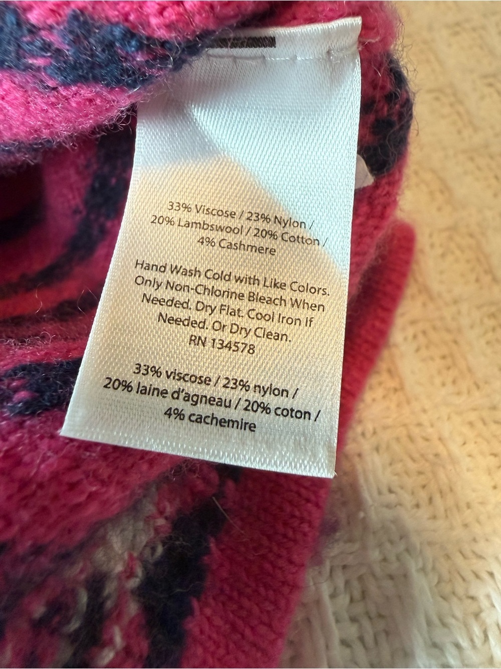 Vineyard Vines Kids XL 16 Cashmere Blend Whale Fair Isle Sweater Pink Crewneck - Picture 6 of 6